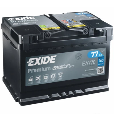 Exide Autobatterie 77AH 12V Premium Carbon Boost EA770 ersetzt 72Ah 74Ah 80Ah - Bild 1 von 4