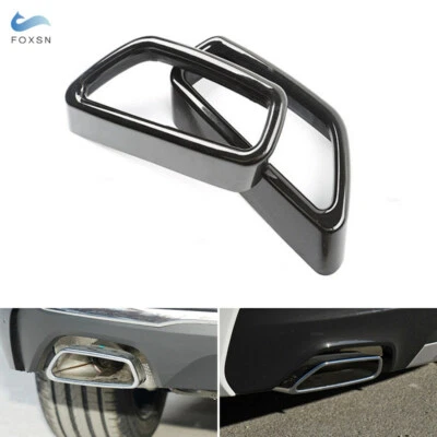 2x ABS Exhaust Muffler Tip Tail Pipe Cover For BMW 5 6 Series GT G30 G38 G32 - image 1 of 4