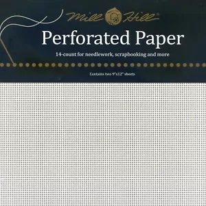 White Perforated Paper Mill Hill 14 Count 9x12 Inches - Picture 1 of 2