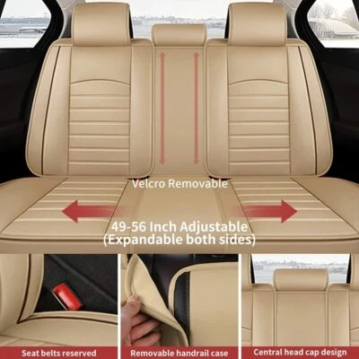 for Toyota Corolla Seat Cover Full Set Leather Car Front Rear Cushion Breathable - image 1 of 4