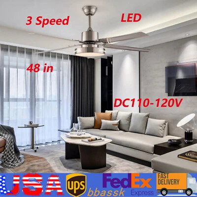 48" Modern LED Ceiling Light Ceiling Fan Lamp Chandelier 3-Speed with Remote 36W - Image 1 of 4