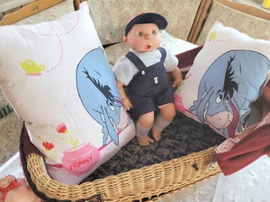 IA Esel Winnie Pooh - 2-tlg. - Kissen Set - Puppenbett Puppenwagen Garnitur  - Bild 1 von 6