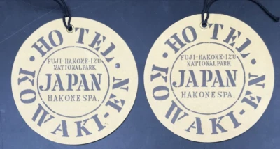 2 etiquetas de equipaje de hotel Kowaki-En Fuji-Hakone-Izu National Park Japón 3,5" Foto 1 de 4