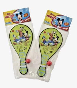 2 Disney Junior Mickey Mouse Donald Duck Goofy Paddle Ball One Player Game - Picture 1 of 3