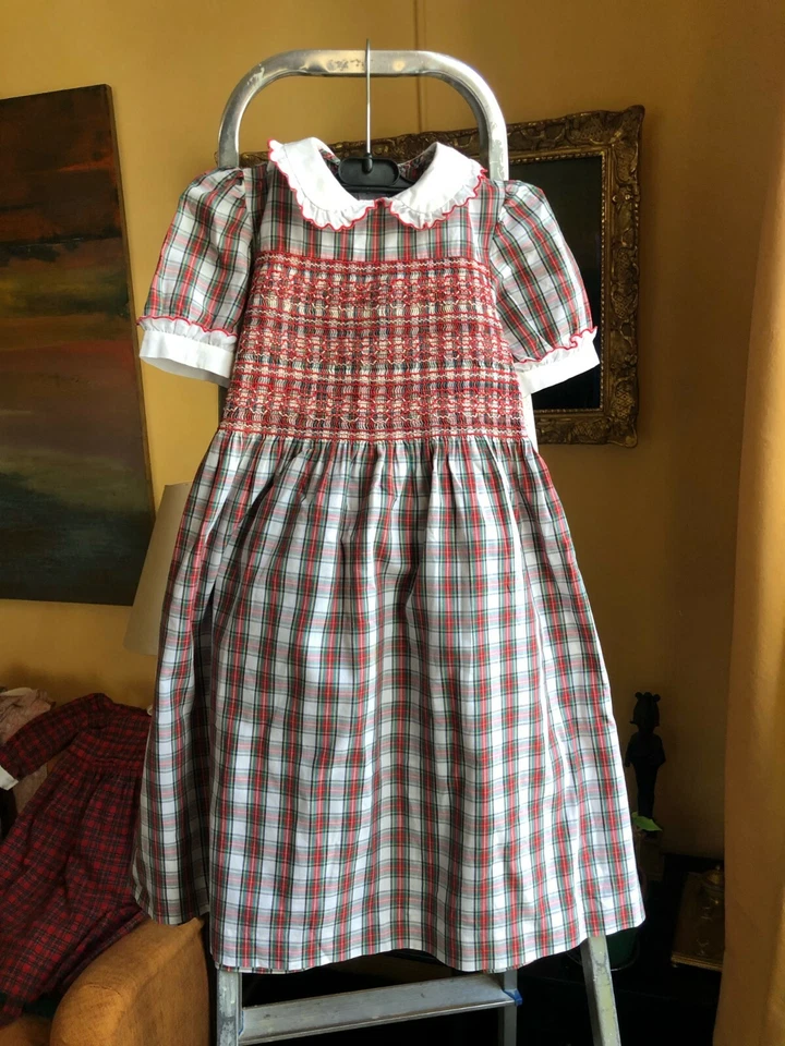 ROBE COTON ECOSSAISE SMOCKS 8 ANS  - Photo 1/1