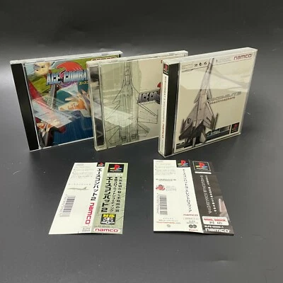 Lot3 PS1 ACE COMBAT 1 2 3 electrosphere Sony PlayStation 1  Japan JP  NAMCO set - Image 1 of 4
