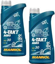 2x1 Liter MANNOL 4-Takt Agro Motorenöl Gartengeräte SAE 30 API SG Rasenmäheröl