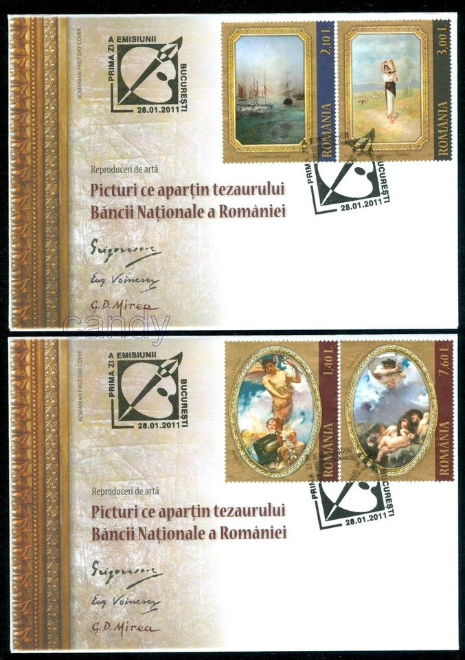 God Mercury 2011, Prometheus Titan, envíos, pinturas, National Bank, Rumania, 6489, FDC Foto 1 de 1