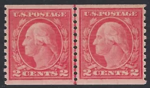 US Scott # 455 Line Pair - Mint OG NH - PSE Graded VF / XF 85 (P-17) - Picture 1 of 3