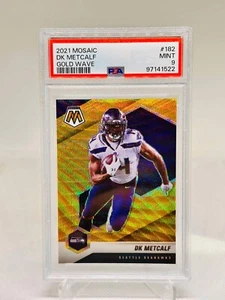 DK Metcalf 2021 Panini Mosaic Gold Wave 05/17 #182 PSA 9 Seattle Seahawks SN522 - Picture 1 of 2