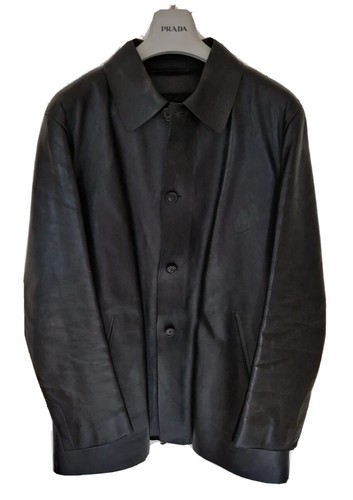 Giacca cappotto pelle uomo PRADA MILANO taglia EU50 UK40 medio grande. Prezzo consigliato £ 5.475