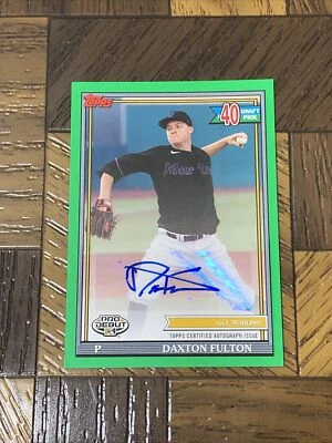2021 Topps Pro Debut  #PD-192 Daxton Fulton Auto GREEN /99  GCL Marlins - Image 1 of 2
