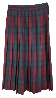 Falda para mujer TALBOTS plisada de lana línea A midi a cuadros multicolor talla 8P pequeña Foto 1 de 4