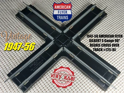 Rare 1947-56 AMERICAN FLYER GILBERT S Gauge 90º DEGREE CROSS OVER TRACK #725 (B) - Image 1 of 4