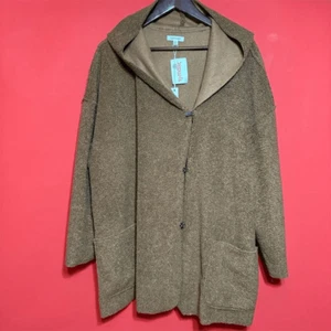 Max Studio Damen 3X braune mittellange Jacke mit Kapuze Freizeit Herbst - Bild 1 von 11