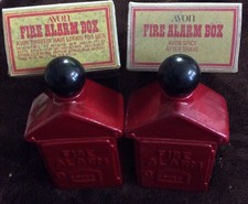 Avon Fire Alarm Box Spicy After Shave & Protein Hair Lotion For Men Set, Vintage