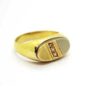 Anello Uomo in Oro Giallo e Bianco 18k con Diamanti taglio Brillante - Imagen 1 de 2