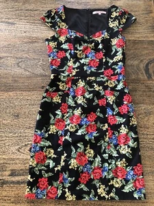 Review Size 8 Floral Pencil Wiggle Work Dress - Picture 1 of 9