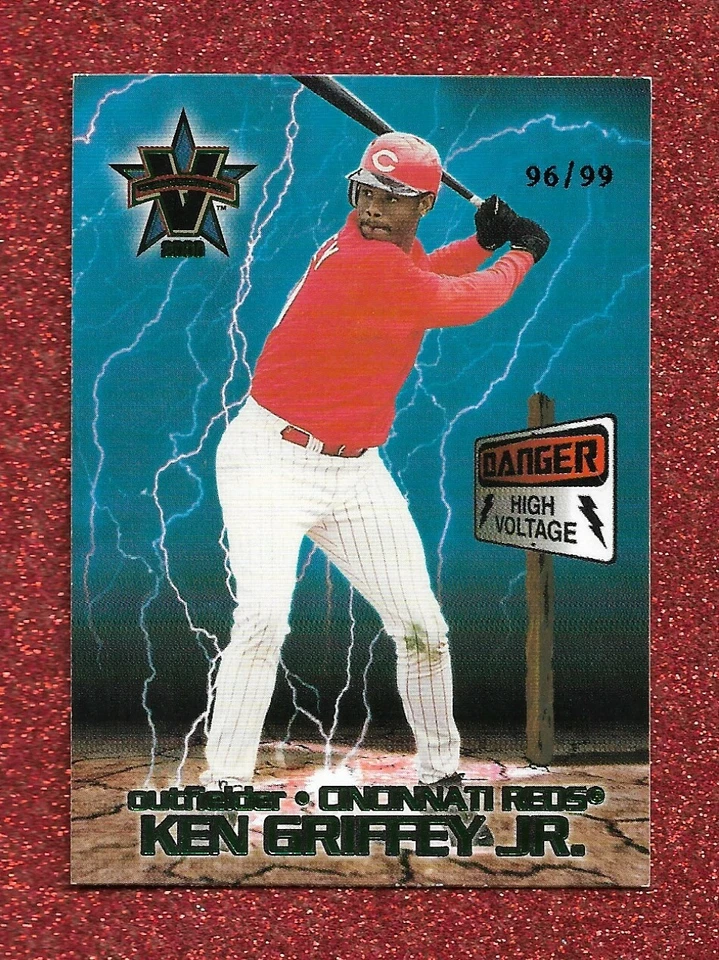 2000 PACIFIC VANGUARD HIGH VOLTAGE GREEN #13 KEN GRIFFEY JR. #RD 96/99 REDS HOF - Image 1 of 1