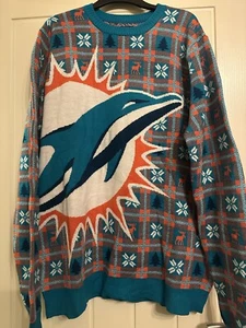 Miami Dolphins NFL Christmas Jumper. Ugly Sweater Size 2XL - Picture 1 of 3