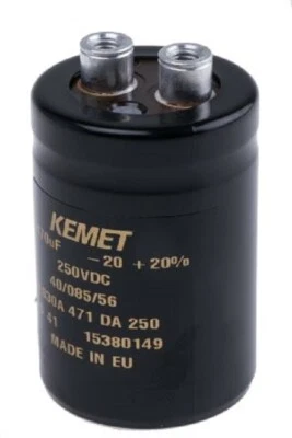 KEMET 470uF 250V dc Aluminium Electrolytic Capacitor - ALS30A471DA250 - image 1 of 2