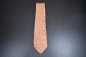 Nautica Neck Tie Beige Blue Geometric Design Pattern Silk Mens 4"x58" - Picture 1 of 5