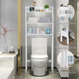 Bathroom Space Saver over the Toilet 3 Tier Storage Shelf Caddy Organizer Rack - Picture 1 of 85