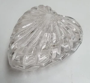Vintage Heart Shaped Cut Glass Trinket Bowl Seperates to Two Heart Shape Dishes - Picture 1 of 5