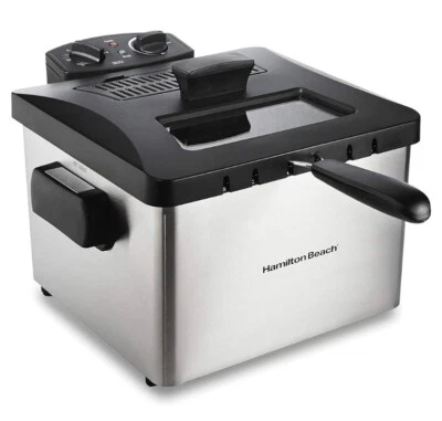 Freidora Eléctrica Hamilton Beach, Cesta XL, Modelo 35034 Inoxidable Foto 1 de 4