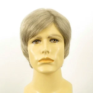 Perruque homme 100% cheveux naturel blanc méché gris ref VICTOR 51 - Imagen 1 de 8