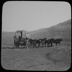 EIN POSTWAGEN UM 1900 Magisches Laternendia BURENKRIEG SÜDAFRIKA - Bild 1 von 3