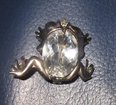 Affascinante antica spilla in argento raffigurante una  rana Bellissima - Immagine 1 di 3