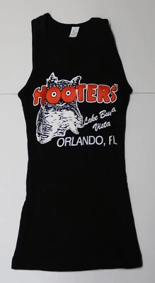 LAKE BUENA VISTA, FL - HOOTERS NIÑAS AUTÉNTICA CAMISETA SIN MANGAS GRANDE (L) ALGODÓN NEGRO Foto 1 de 4