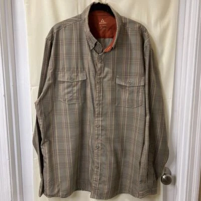 Camisa Ascend a Cuadros con Botones Exterior Informal Manga Larga Gris Tostado Foto 1 de 4