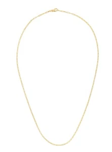 14K Multi Tone Gold Paperclip Link Chain Necklace with Pear Shaped Lobster Clasp - Picture 1 of 13