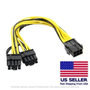10 PACK PCIE 6 pin Female - Dual PCI-E 8 pin (6+2) Male GPU Power Cable Splitter - Picture 1 of 5