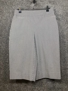 Chico's So Slimming Shorts 00s US 2. White Black Striped Stretch Pockets NWT - Picture 1 of 11