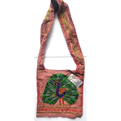 India Boutique Pavo Real Bolso de Mano Bandolera Tela Hombro Multicolor Boho Foto 1 de 4
