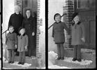 Double Portrait Women + Children - Antique Negative Photo Glass an.1940