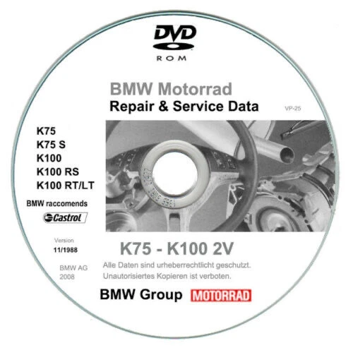 Bmw K75-K100 (modelli 2V)  manuale officina - repair manual su cd - Immagine 1 di 4