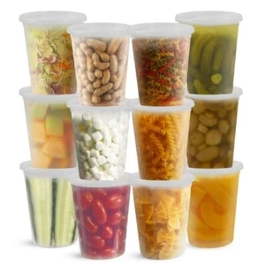 32 oz Heavy Duty Large Round Deli Food/Soup Plastic Containers w/ Lids BPA free - Picture 1 of 1