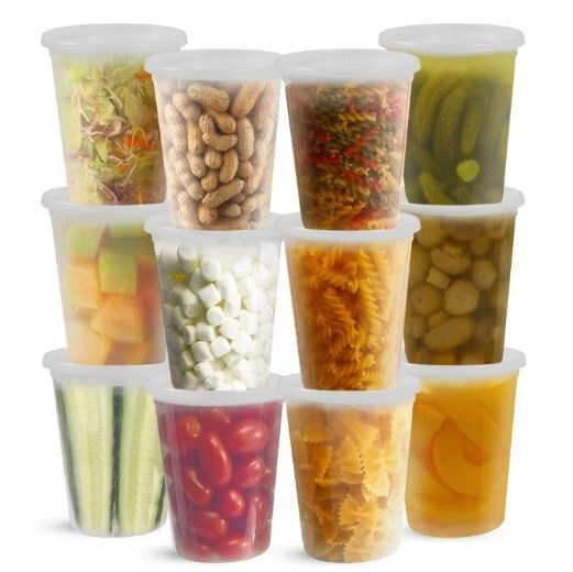 32 oz Heavy Duty Large Round Deli Food/Soup Plastic Containers w/ Lids BPA free - Image 1 of 1