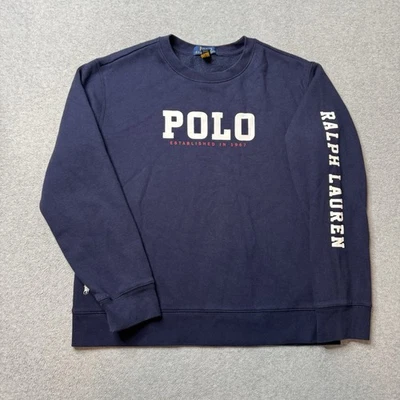 Polo Ralph Lauren Sudadera Niños Grande Azul Polar Preppy Poni Cuello Redondo Adulto Foto 1 de 4