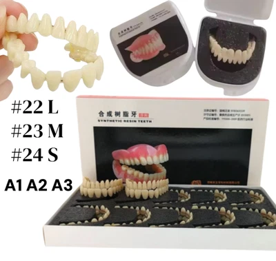 Dentaduras dentales A1 A2 A3 hágalo usted mismo resina acrílica flexible dientes postizos dentaduras S/M/L Foto 1 de 4
