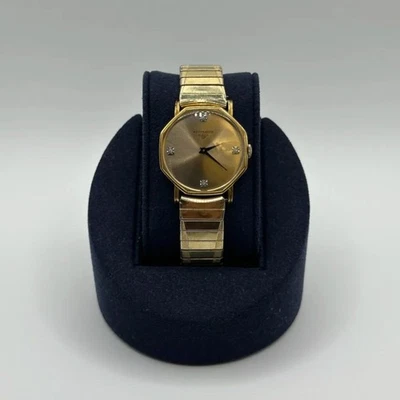 Vintage 60s Wittnauer Longines Octagon Gold Diamonds 32MM Wrist Watch - Image 1 of 4