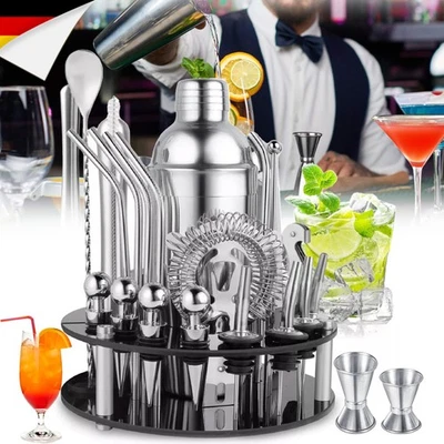30 Tlg Edelstahl Cocktail Set Cocktail Zubehör Mix Set 750ml Cocktail Shaker HOT - Bild 1 von 4