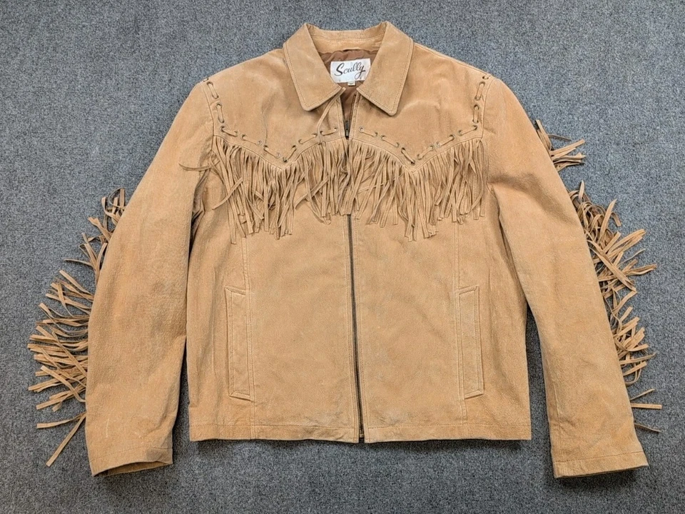 Scully кожи замши Western бахрома куртка 221 люверс детали размер средний - Изображение 1 из 4