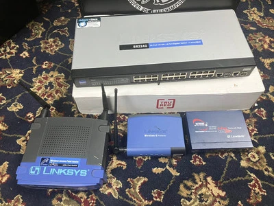 Linksys Brand Wireless Routers SR224G/BEFW11S4/WPS54GU2 Cisco Systems Bundle + - Image 1 of 4