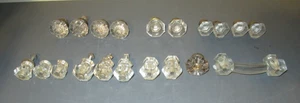 Vintage Lot of Glass Drawer Handles Pulls Knobs - Picture 1 of 13