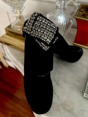 Zapatos Tory Burch estrás lazo en la espalda nuevos talla 6 terciopelo negro Foto 1 de 4